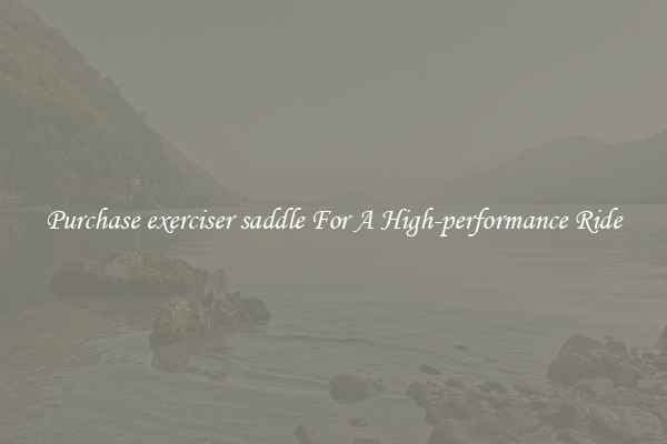 Purchase exerciser saddle For A High-performance Ride