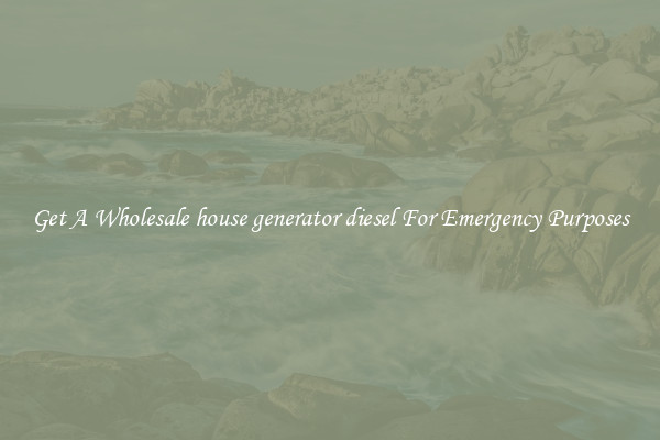 Get A Wholesale house generator diesel For Emergency Purposes