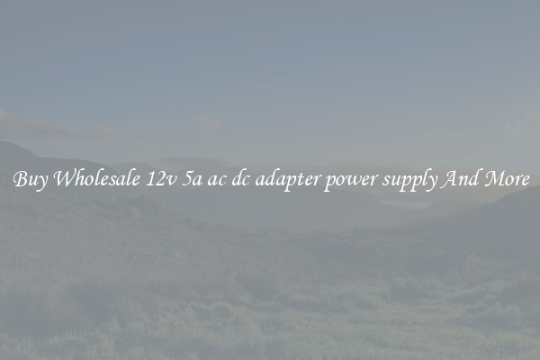 Buy Wholesale 12v 5a ac dc adapter power supply And More