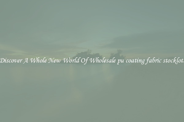 Discover A Whole New World Of Wholesale pu coating fabric stocklots