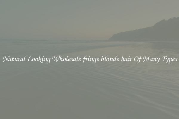 Natural Looking Wholesale fringe blonde hair Of Many Types